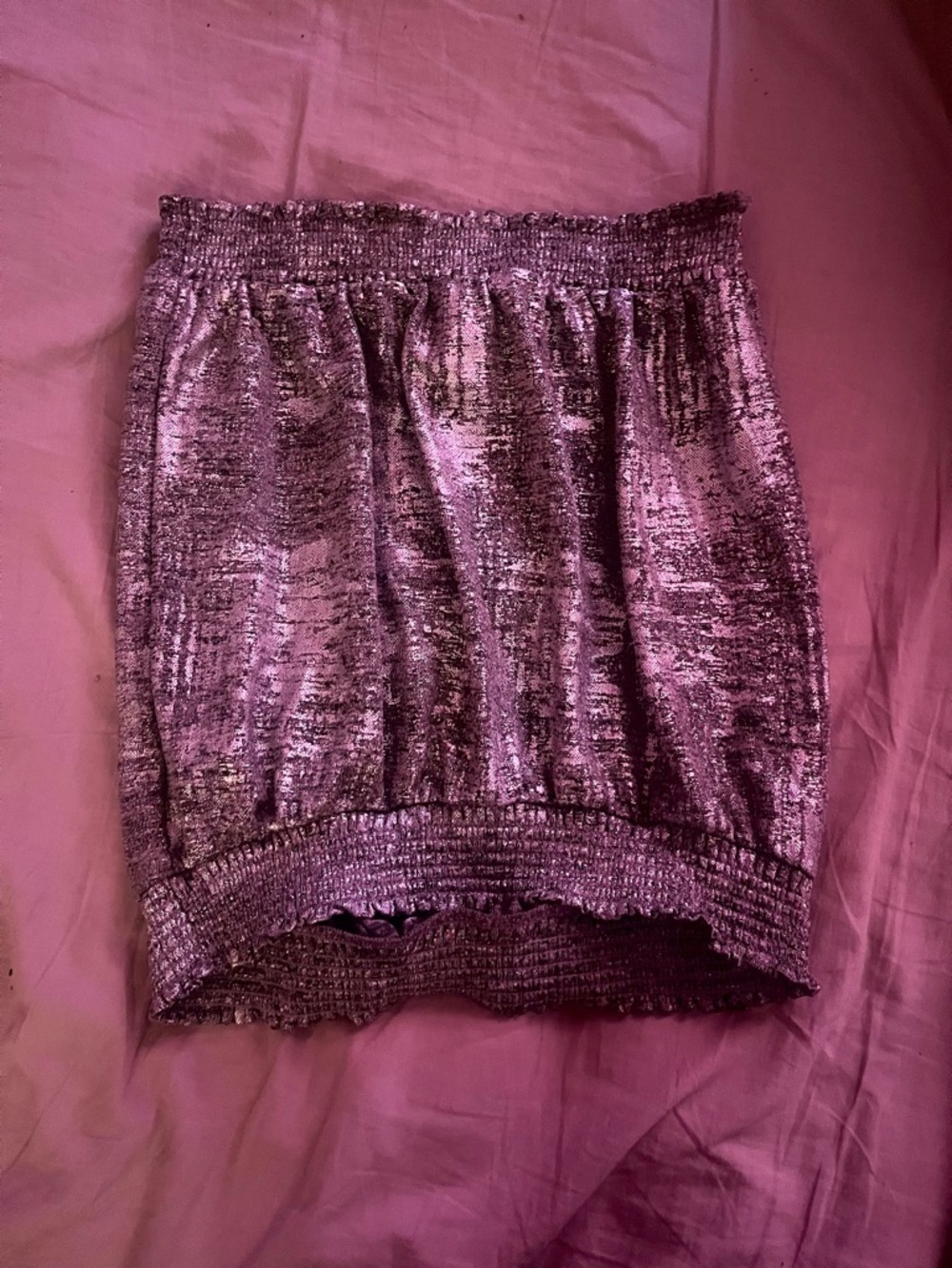 Anthropologie Metallic silver Tube Top